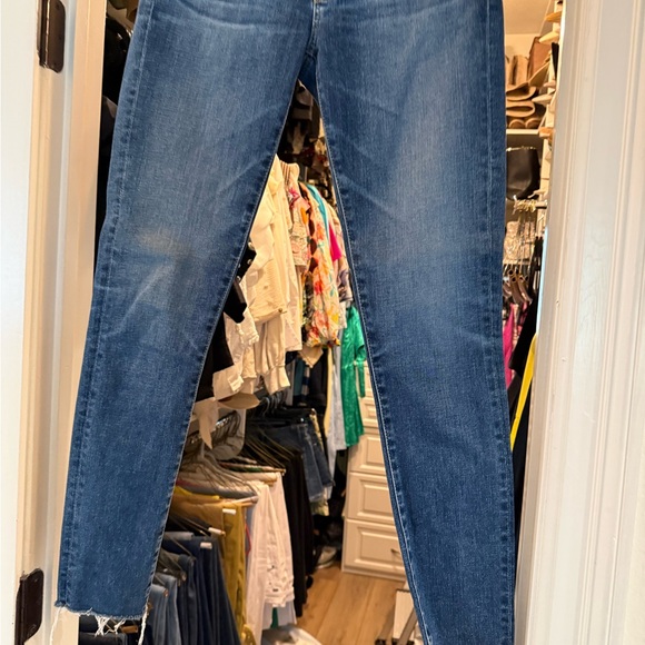 Agolde Dark Blue Cropped Jeans - Picture 1 of 3